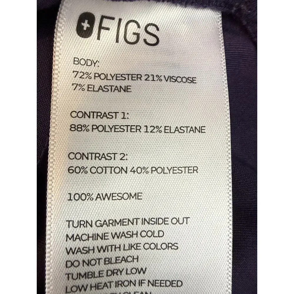 FIGS Technical Collection Purple Cotton Stretch 2-Piece Scrub Set Joggers XXL